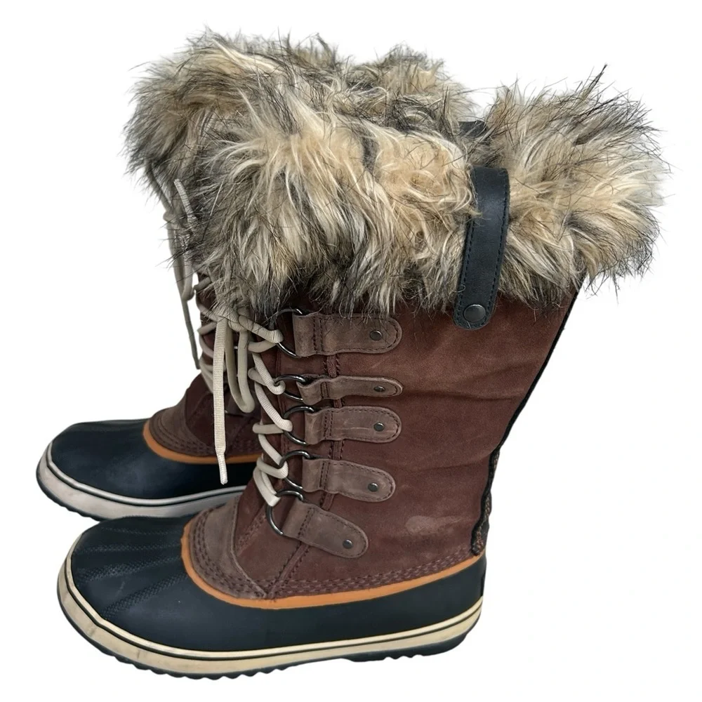 Sorel Joan of Arctic Waterproof Winter Boots Brown Black Snow Boots Size 10